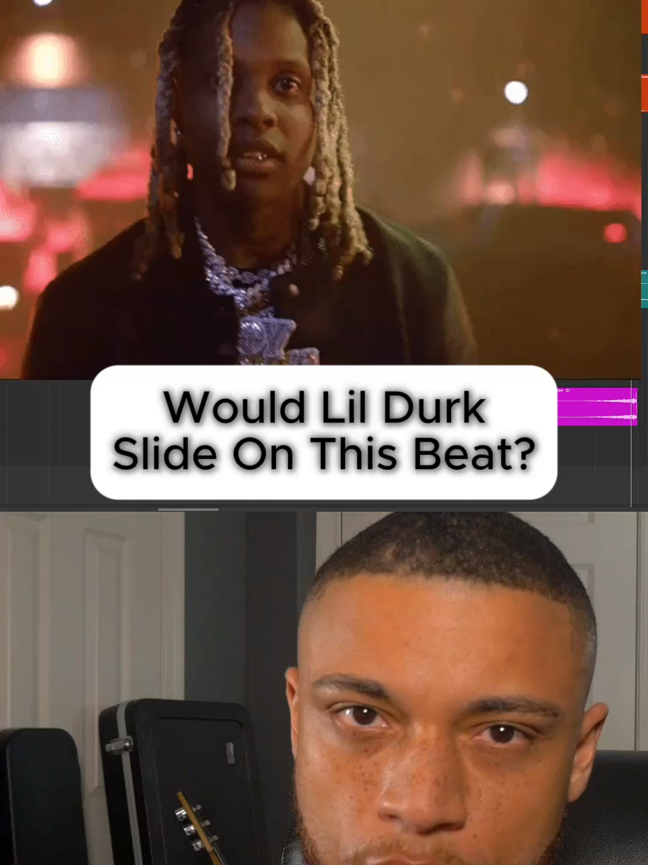 A post by @lmarquee on TikTok caption: Woud Lil Durk slide on this beat? Tag an artist who would sound fire on this! #ProducerTok #DuetThisBeat #DuetBeats #MakingBeats #LogicPro 