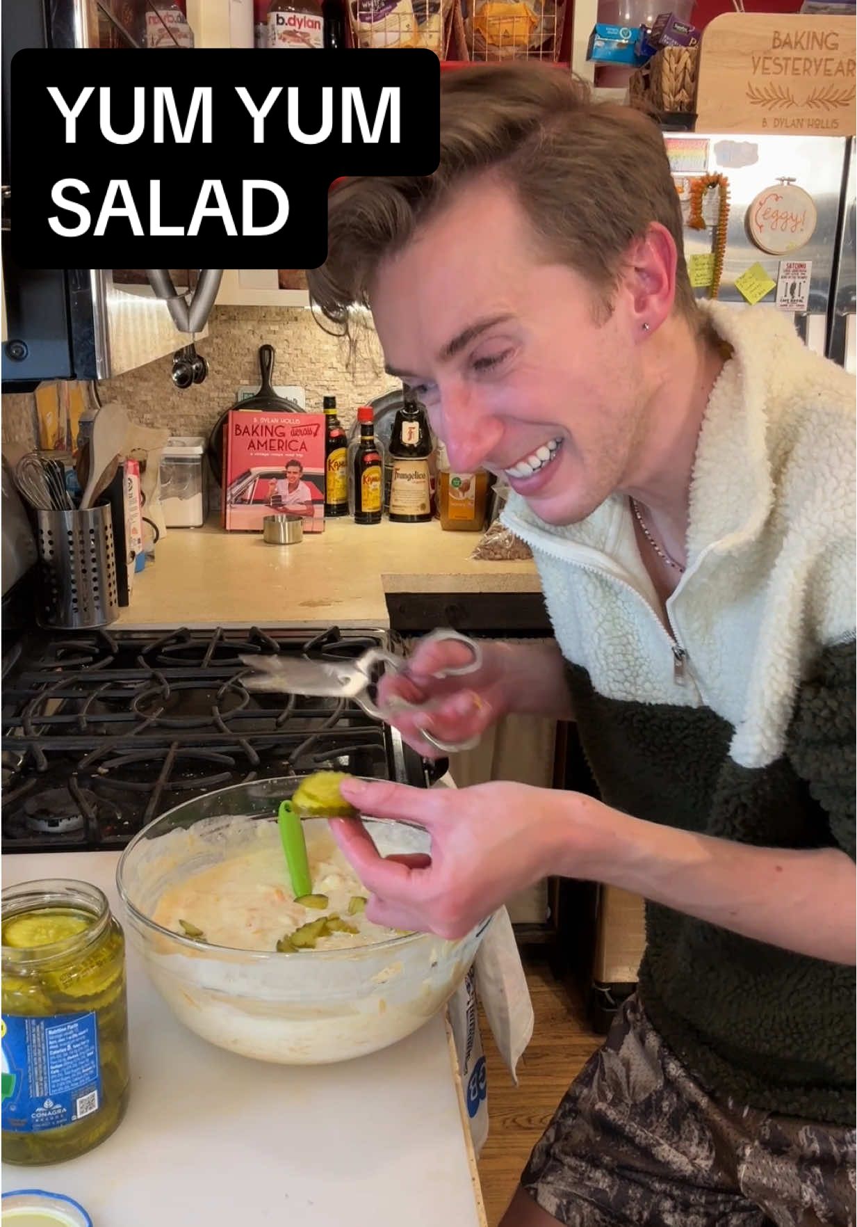 A post by @bdylanhollis on TikTok caption: Our most absurd yet #baking #vintage #cooking 
