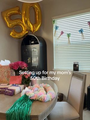 A post by @noahloyden on TikTok caption: Setting up to surprise my mom for her 50th birthday!