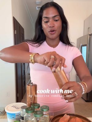 A post by @monetmcmichael on TikTok caption: this gon hit every time 😭 super easy one pan crispy creamy salmon orzo !!! 👩🏾‍🍳💕 let’s goooo. this has been my comfort meal and i can’t stop making it - lmk if u try and what ur comfort meal is !!