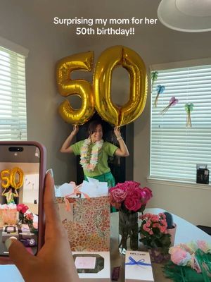 A post by @noahloyden on TikTok caption: Surprising my mom for her 50th birthday!!!!! 