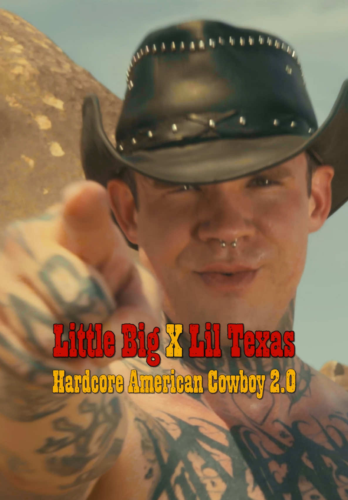 A post by @littlebig on TikTok caption: @liltexas x Little Big here 🤘     We pushed every limit! Feel raw hardcore fire on “HARDCORE AMERICAN COWBOY 2.0”     It’s out now. Stream it straight from the link in bio🚀#liltexas #hardcoreamericancowboy #littlebig 