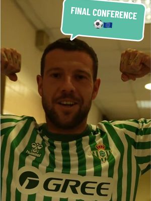 A post by @realbetisbalompie on TikTok caption: ¡Nuestra camiseta para la final de la Conference League! 💚🤍💚 #RealBetis #UECL #sportsontiktok #footballtiktok #conferenceleague #antony #isco