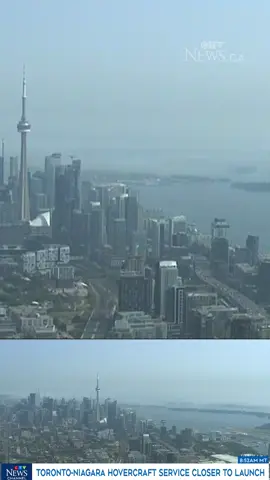 A post by @ctvnewstoronto on TikTok caption: A hovercraft company that claims it can transport passengers from Toronto to Niagara Region in 30 minutes has announced it’s closer to launch after cruising past a “key milestone.” In a news release, Hoverlink Ontario Inc. says following three years of consultation, it’s finalized an agreement to secure a landing in the western gap of the Toronto Harbour. “With its Niagara site already shovel-ready, this milestone clears a major hurdle for launching North America’s first large-scale hovercraft transit route,” the company said in a news release.