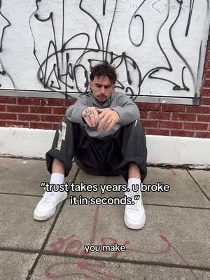 A post by @singsonglayto on TikTok caption: trust takes years, you broke it in seconds..#breakup #relatable #darkwave #MentalHealth #sad #NewMusic #fyp