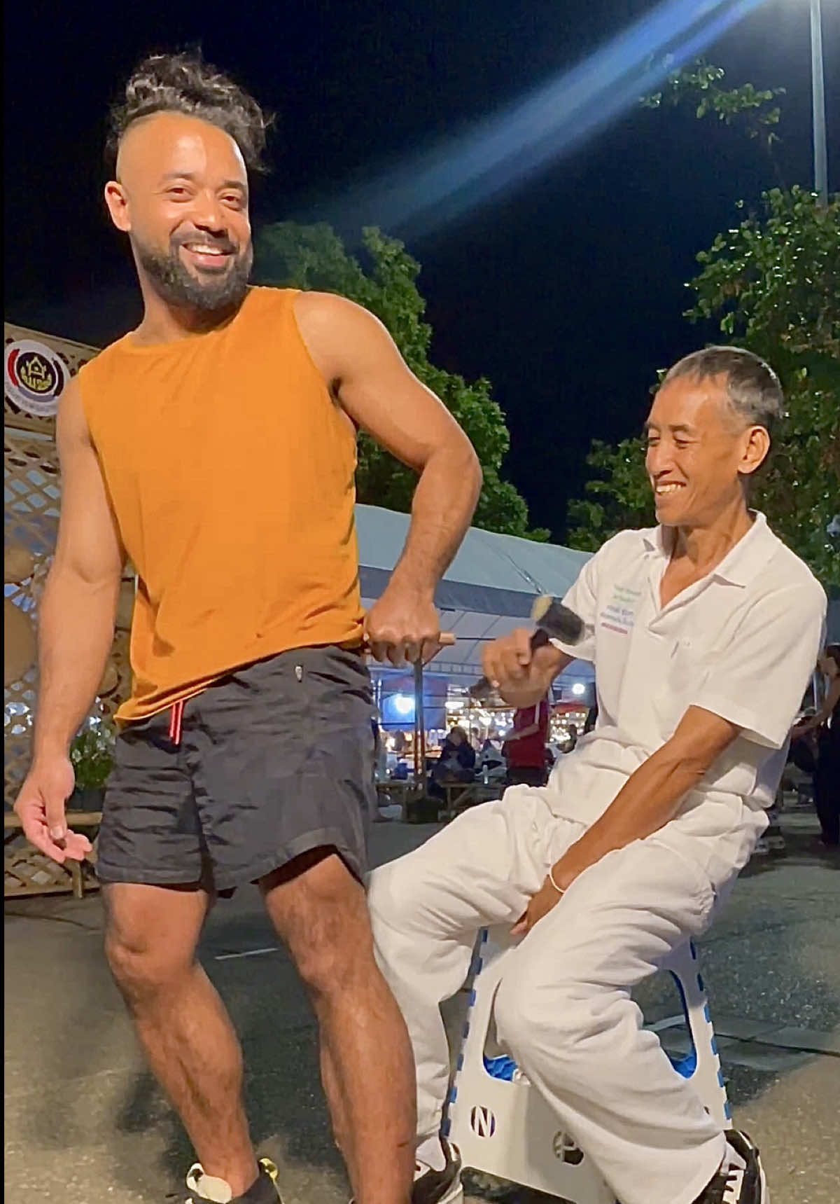A post by @princezee on TikTok caption: I was happy in the end. Tok Sen massage in Chaing Mai, Thailand.