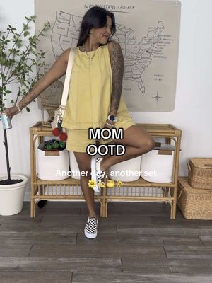A post by @jassn26 on TikTok caption: Yellow has been one of my favorite colors to wear lately!! Wearing a size medium in this set 🫶🏽  #momootd #momoutfit #momstyle #momstyleoutfits #momstyleinspo #OOTD #outfitoftheday #outfitinspo #summerstyle #tiktokshop 