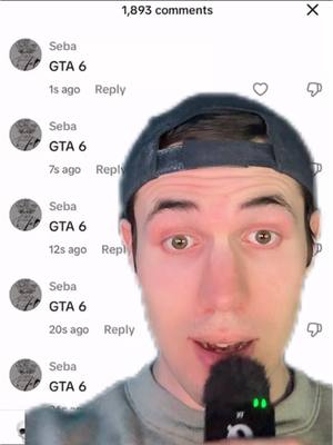 A post by @evenmorebrandonspam on TikTok caption: apparently if you comment “gta 6” a special animation will pop up on your screen…
