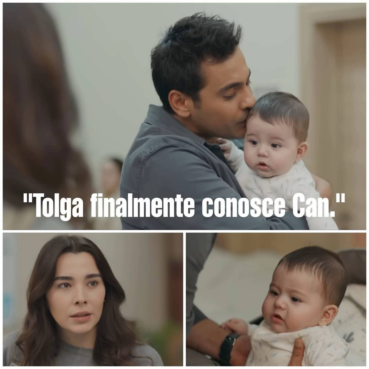 A post by @serieturcheanna87 on TikTok caption: #tradimento Fra' poco ✅Oylum porta il figlio a vaccinarsi e incontra Tolga in ospedale. Lui è emozionato perché è la prima volta che vede il piccolo da vicino. Con il suo permesso di Oylum, prende Can tra le braccia e lo bacia più volte. ❤️#tradimento #serieturcheanna #puntatadioggi😍 