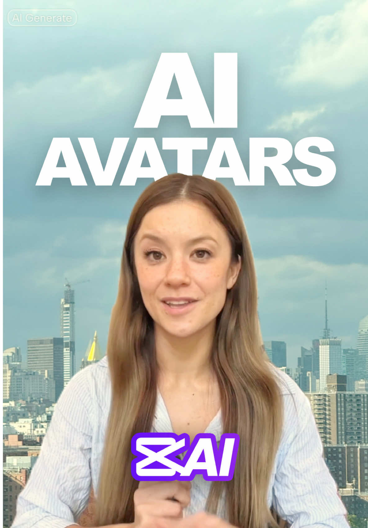 A post by @capcut on TikTok caption: Meet your new on-screen stand-in. CapCut’s AI Avatars let you pick a character, set the scene, and type your own script. No filming needed. Try it in the app and bring your words to life. ✨ 