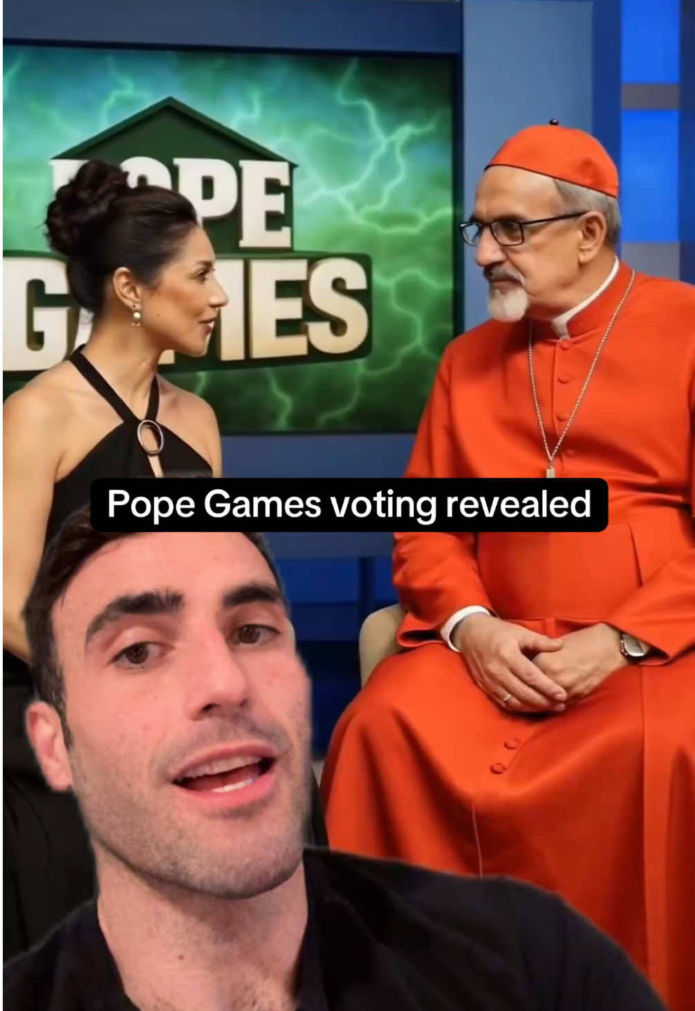 A post by @heartthrobert on TikTok caption: Replying to @Nicole (Taylor’s Version) POPE GAMES REUNION #conclave #pope #newpope #popeleo 