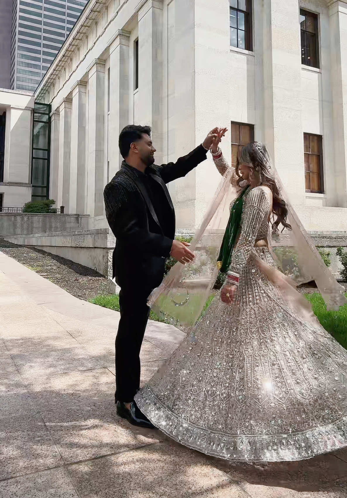 A post by @yoshna on TikTok caption: Husband and wifey 🤍✨ #nepalibride #nepalibride #fyp #wedding #reception #hindisong #trasition @rajathapa024 