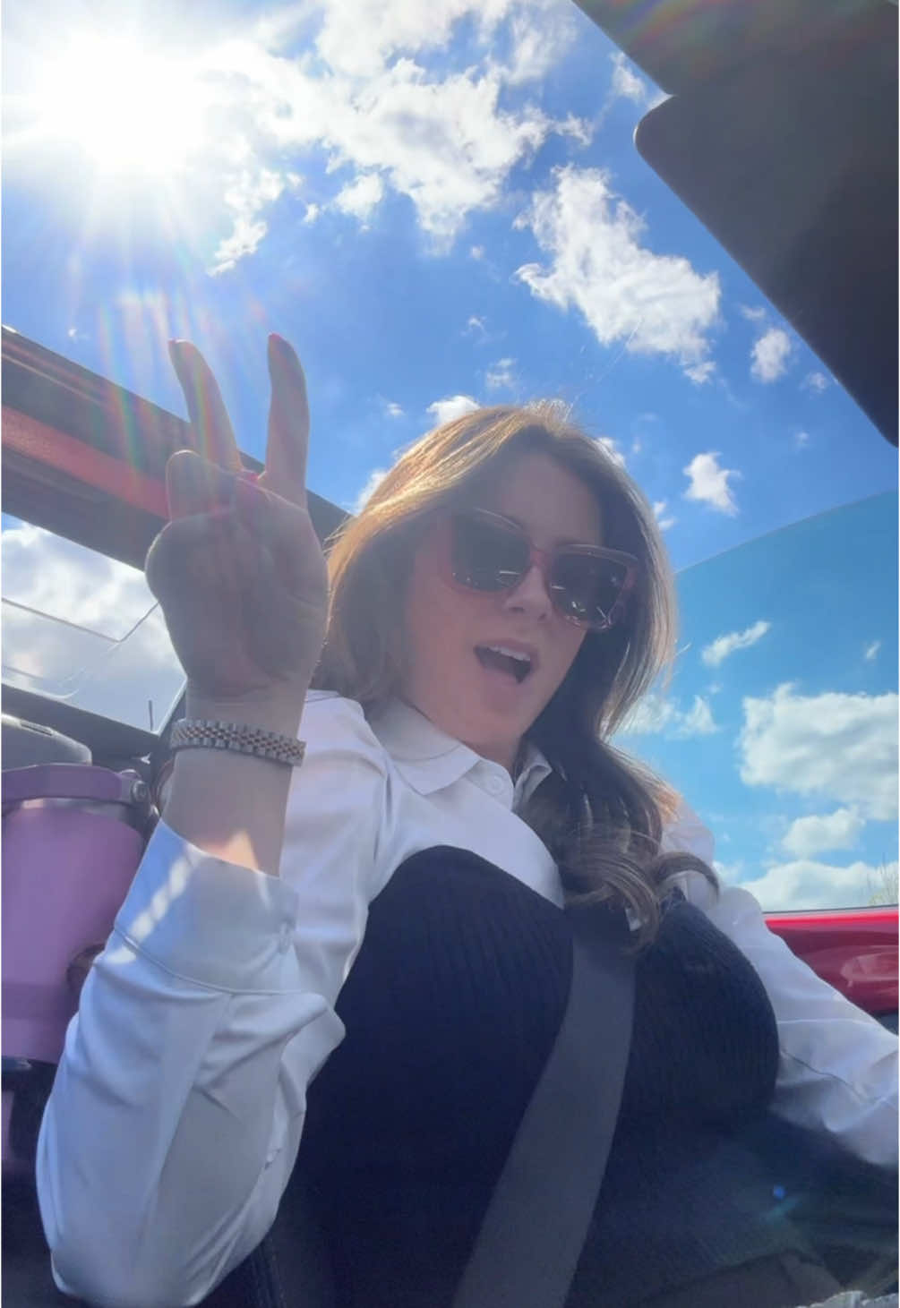 A post by @robynmilne06 on TikTok caption: £1 Sunnys from Shein x  #foryoupage #shein #convertible #mx5 