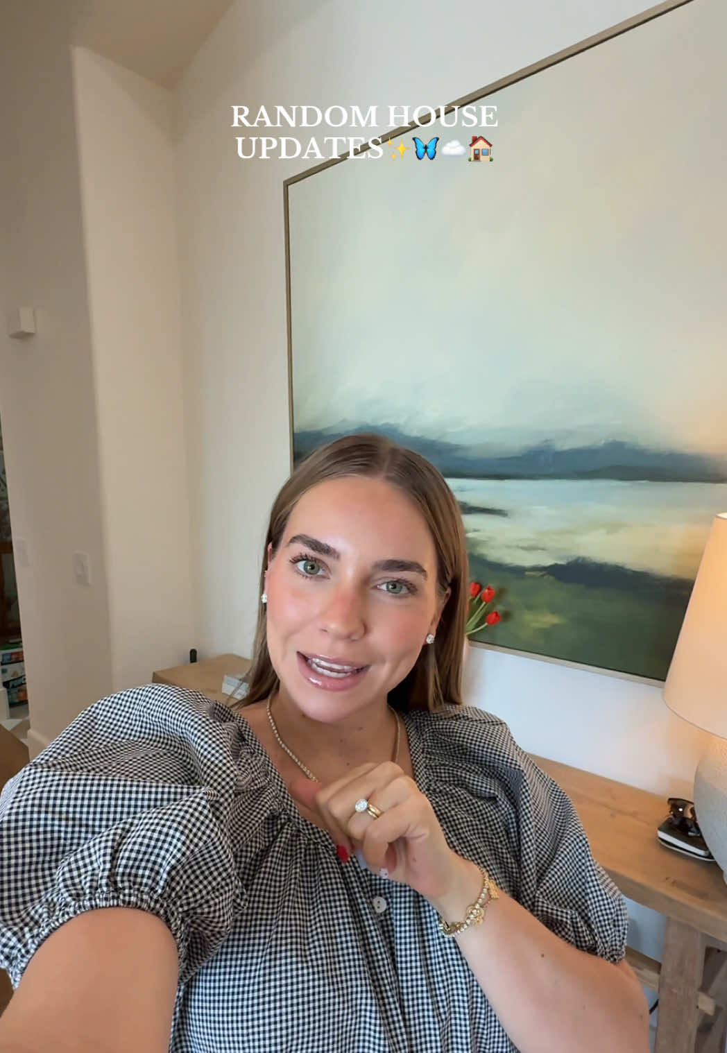A post by @emiliekiser on TikTok caption: LMK YOUR THOUGHTS✨🦋☁️🏠 #houseupdates #houseprojects #momoftwo #momsoftiktok #lifestyle #fyp #viral #homeinspo #delfttile #pinterestinspo #dailyvlog #youngmom #interiordesign 