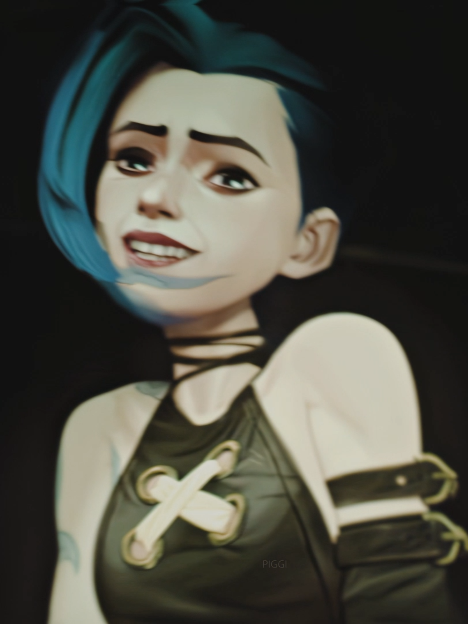 A post by @piggi.ae on TikTok caption: washed | #jinx #arcane #edit