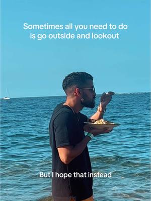 A post by @nate_wyatt on TikTok caption: Sometimes all you need to do is go outside and lookout  The salad was good by the way 
