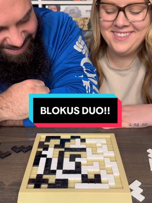A post by @games4two on TikTok caption: Here’s a Strategy Game We’ve Been Loving, Blokus Duo!! #boardgames #gamenight #couple #fun 