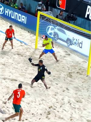 A post by @fifaworldcup on TikTok caption: Head in the game. 🫡 #BeachSoccerWC 