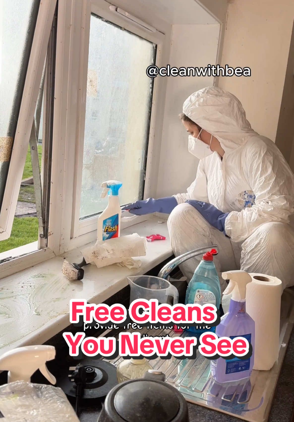 A post by @cleanwithbea on TikTok caption: The Free Cleans You Never See! #cleaning #CleanTok #extremecleaning #kitchen 