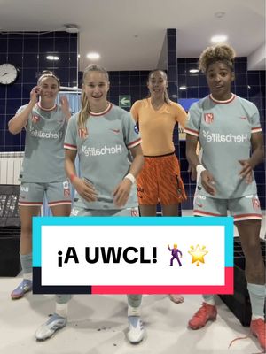 A post by @atleticodemadrid on TikTok caption: Los pasos secretos de la clasificación a UWCL🕺 @Andrea Medina @Lo ✌🏽♥️ @LuanyRosa03 @Vilde Bøe Risa  #baile #dance #dancing #atletifemenino #win #UCL #UWCL 