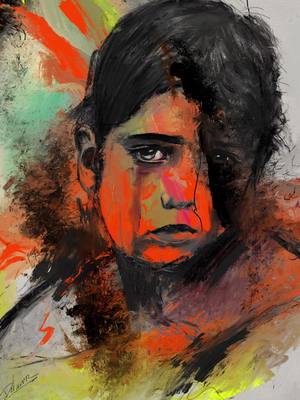 A post by @fenonart on TikTok caption: By @Delawer Omar  #Art #painting #details #eyes 