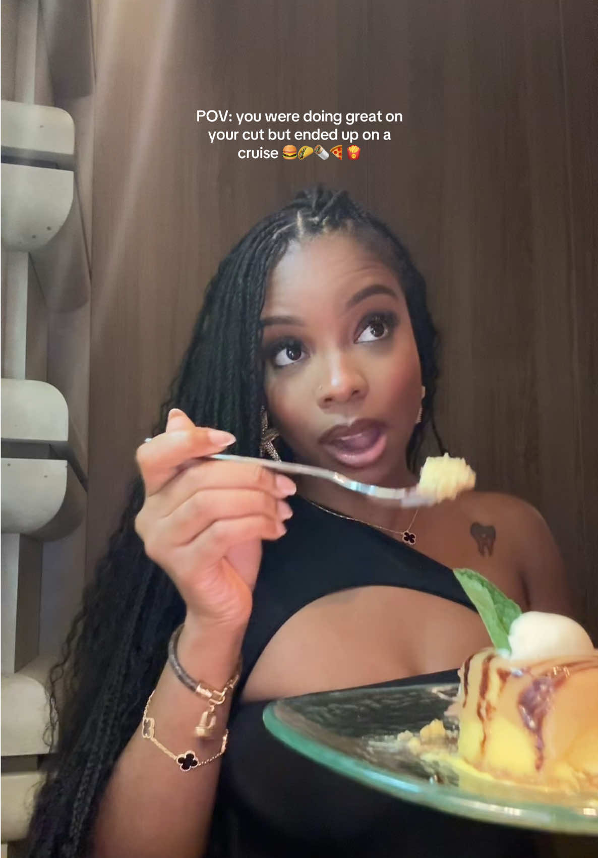 A post by @tajahferjuste on TikTok caption: Next week babe we’re on a cruise 😭