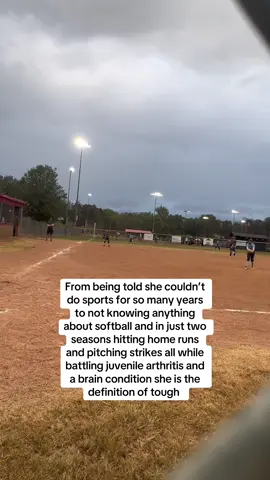A post by @allyjohnson183 on TikTok caption: Toughest kid I know #fyp #chiarimalformation #softball 