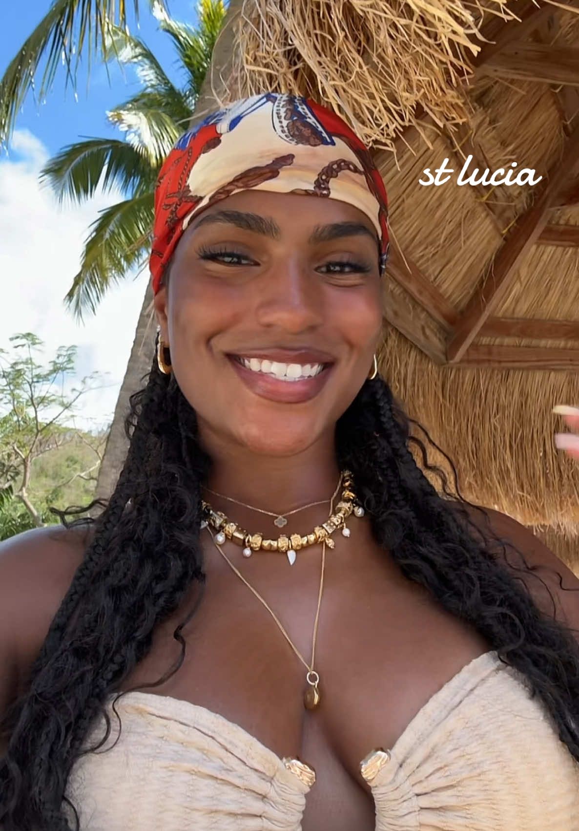 A post by @monetmcmichael on TikTok caption: from jersey to st LUCIA BABYYY 🇱🇨🎀🩵💕!!! so excited to explore this week omg