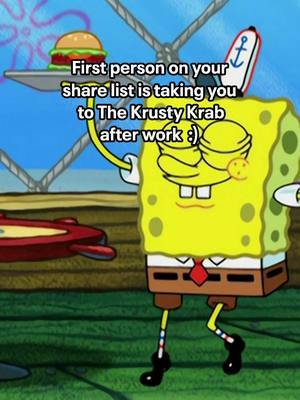 A post by @spongebob on TikTok caption: true friendship begins at the Krusty Krab #Dontforgetthepickles