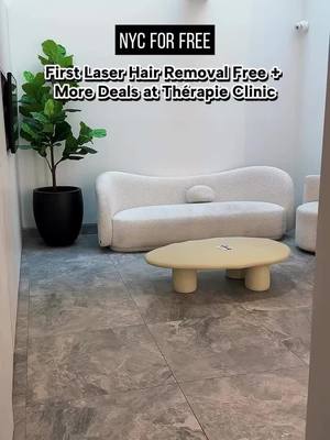 A post by @nycforfree on TikTok caption: Get your first laser hair removal session FREE just in time for the summer! ✨ #TherapiePartner @therapieclinic_usa is Europe’s #1 Med Spa and now has 2 New York City locations in Flatiron and the Upper East Side, offering Laser, Botox, Fillers Hydrafacials, Peels and more! Get your first underarm laser hair removal session free. Sessions start at $26.95 and get $100 off laser packages of $500+. I love that the medical grade lasers have a cooling system and are pain-free, and give you the smoothest results. I’ve been going to Therapie since it opened and I love it! Use link in bio to get your free consult. Their doctor-led Botox is a flat fee of $395 for 3 areas, plus my followers can get FREE bunny lines when you mention NYC for FREE (link in bio to book as well) If you’re looking for high quality and affordable beauty treatments in New York City, book a free consultation at Thérapie Clinic! #Nycforfree #ThérapieClinic #ThérapieClinicNYC