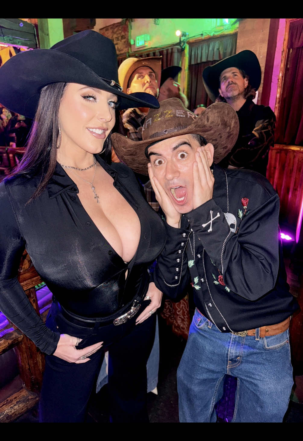 A post by @angelawhite on TikTok caption: This is how we flirt 😅