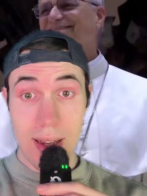 A post by @evenmorebrandonspam on TikTok caption: apparently if you search up “pope leo” your entire screen will turn red…