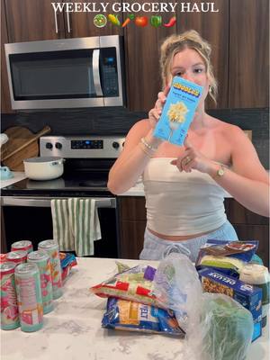 A post by @alyssarayelee on TikTok caption: Weekly grocery haul!! The total was $116! #groceryhaul #groceryshopping #mealprepideas #mealplanning #inmy20s  #dinks 