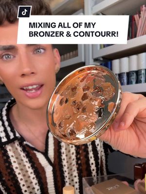 A post by @lucasrodgerss on TikTok caption: MIXING ALL OF MY BRONZER & CONTOURR!!! 🫣 #makeup #beauty #fyp #viral #makeupchallenge #bronzer #contour 