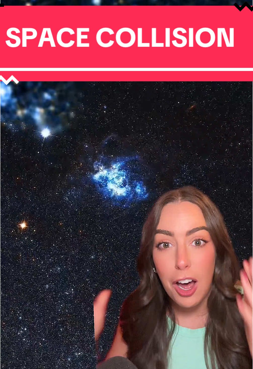 A post by @astro_alexandra on TikTok caption: Andromeda and the Milky Way galaxy are going to collide… but so is a third galaxy, Triangulum. #space #astronomy #nasa #science 
