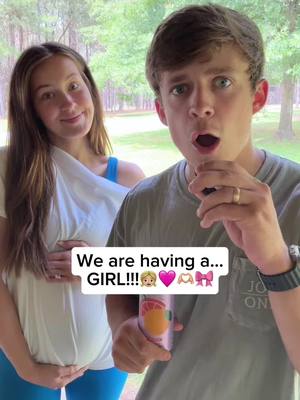 A post by @taylorrandsoph on TikTok caption: Officially GIRL PARENTS to two!!!🎀🎀 #taylorandsoph #parents #family #couple #girlmom #girldad #bloompartner @Bloom Nutrition 