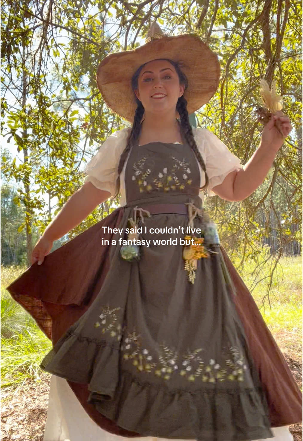 A post by @thedisneybelle on TikTok caption: Clearly someone lied about that  🍄🍃 #fantasy #cosplay #fantasytok 