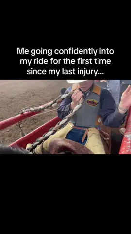 A post by @emmaefen on TikTok caption: Lonewolf just had to humble me ig 🥴#fyp #rodeo #saddlebronc 
