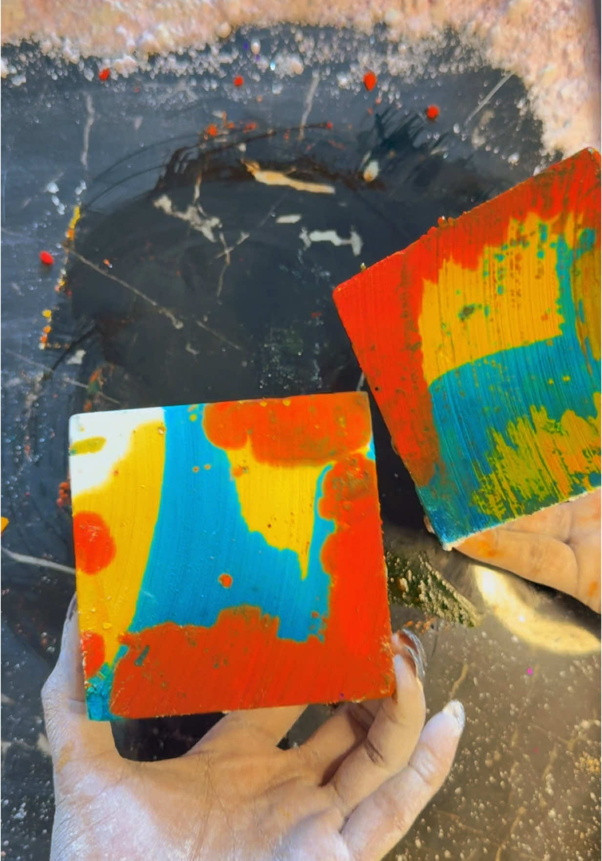 A post by @asmrlyyours on TikTok caption: Classic Dyeing and crushing plain Jane Gym Chalk #fypシ #viral 