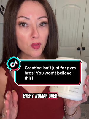 A post by @nicole_loves_tacos on TikTok caption: Creatine isn’t just for gym bros. It’s like wrinkle cream for your muscles and brain! #creatine #antiaging #over40skincare #menopause #menopauseeducator 