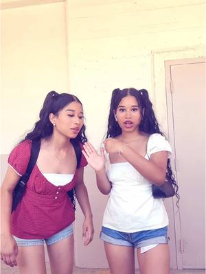 A post by @aleyahandaleysha on TikTok caption: sorry for not posting in TEN DAYS but here’s a draft! #twinsisters #longhair #curlyhairroutine 