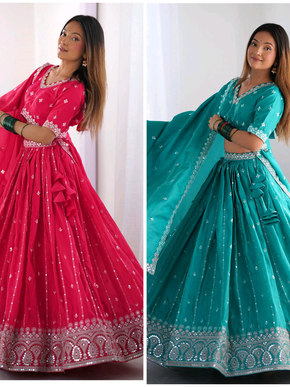 A post by @toni_collection on TikTok caption: #fashionlady #punjabidress #weddingsuit #lehenga #partywear #lehengacholi #eveninggown #dhotistyle #salwarkameez #punjabisuit #sharara #boutiqueclothing #stylecollections #ladiesclothes #weddingsuit #fashionlady #pakistanidresses 