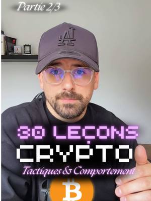A post by @loik.sch on TikTok caption: ✍🏼 30 leçons crypto. 📝 Partie 1/3. 1 à 10 - Mentalité & Risque. #bitcoin #crypto #btc #cryptomonnaie #memecoin #investissement 