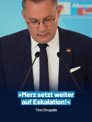 A post by @afdfraktionimbundestag on TikTok caption: Merz setzt weiter auf Eskalation! #ukraine #merz