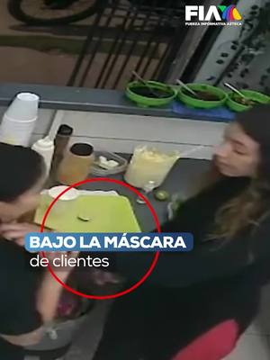 A post by @aztecanoticias on TikTok caption: La amenazaron con un cuchillo en #León, #Guanajuato 🚨 Una pareja se hizo pasar por clientes en un negocio de elotes y, tras amenazar a la encargada con un cuchillo, robó efectivo, una cadena y más.  Huyeron en moto. Si los reconoces, denúncialos.  La información en #LosRuizLara #AztecaNoticias TikTokInforma 