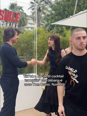 A post by @mlle_fantazia on TikTok caption: J’étais en train de faire mes essayages pour la robe de la montée des marches de demain… Je débarque au cocktail, on me dit que Tom Cruise est là. Je pense d’abord à une blague. Une minute plus tard, je lui serre la main. 😭 Merci @TikTok France 💖 #Cannes2025 