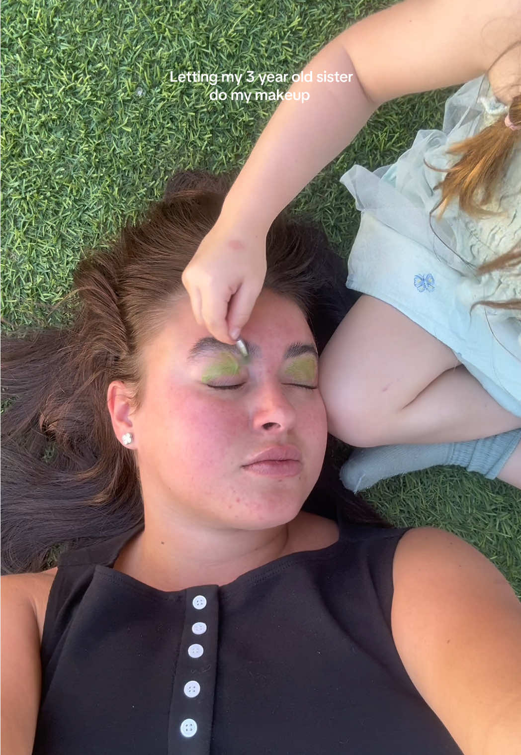 A post by @kalanihilliker on TikTok caption: She is so funny 🤣 thoughts on my makeup artist for my wedding makeup?? For sure green eyeshadow right? 💀🤣🙃