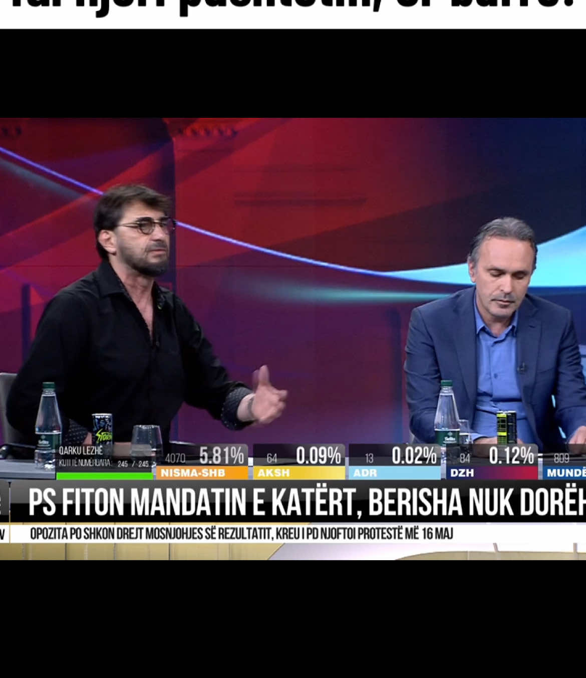 A post by @topchanneltvalbania on TikTok caption: "Lapaj një delirant i madh", Demalia debat me Mërtirin: S'të fal njeri pushtetin, or burrë!