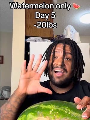 A post by @_sacha_fierce on TikTok caption: Watermelon fast day 1😮‍💨 S/o to him because he’s lost soooo much weight 🔥🔥🔥 • #fast #fasting #watermelonfast #weightlossjouney #_sacha_fierce