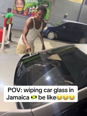 A post by @stewwiedon on TikTok caption: A suh yuh wipe car glass? Lol 😂 #stewwiedon #viral #fyp #jamaicatiktok #wipecarglasss 